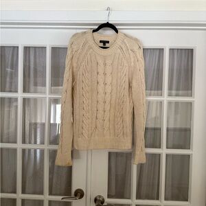 Banana Republic Men’s 100% Cotton Tan Knit Crewneck Sweater